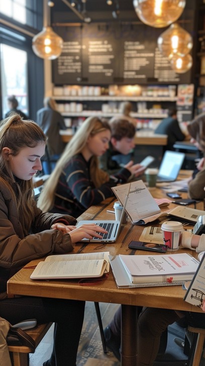 Free Cafe Study Session Image - Students, Laptops, Cafe | Download at ...
