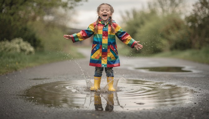 Fresh Puddle Free Splashing Puddle Fun Image - Girl, Raincoat, Puddle | Download at ...