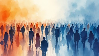 Free Flowing Urban Crowd Image - Watercolor, Silhouettes, Crowd ...
