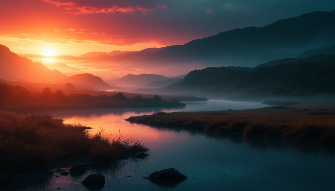 Free Golden River Sunset Image - Sunset, River, Landscape | Download at ...