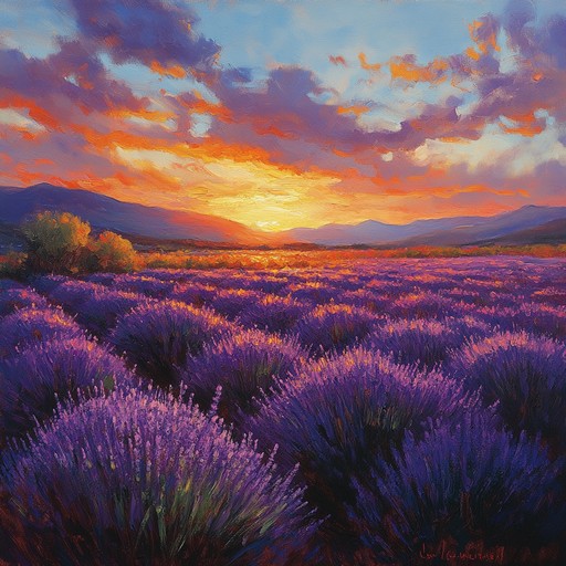 Free Lavender Field Sunset Image - Lavender, Sunset, Birds | Download ...
