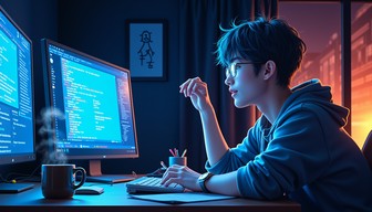 Free Coding Night Glow Image - Programmer, Anime, Coding | Download at ...