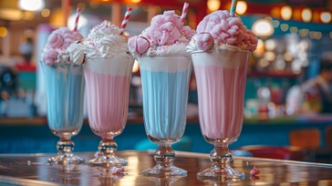Free Colorful Milkshakes Served Image - Milkshake, Whipped Cream, Diner ...
