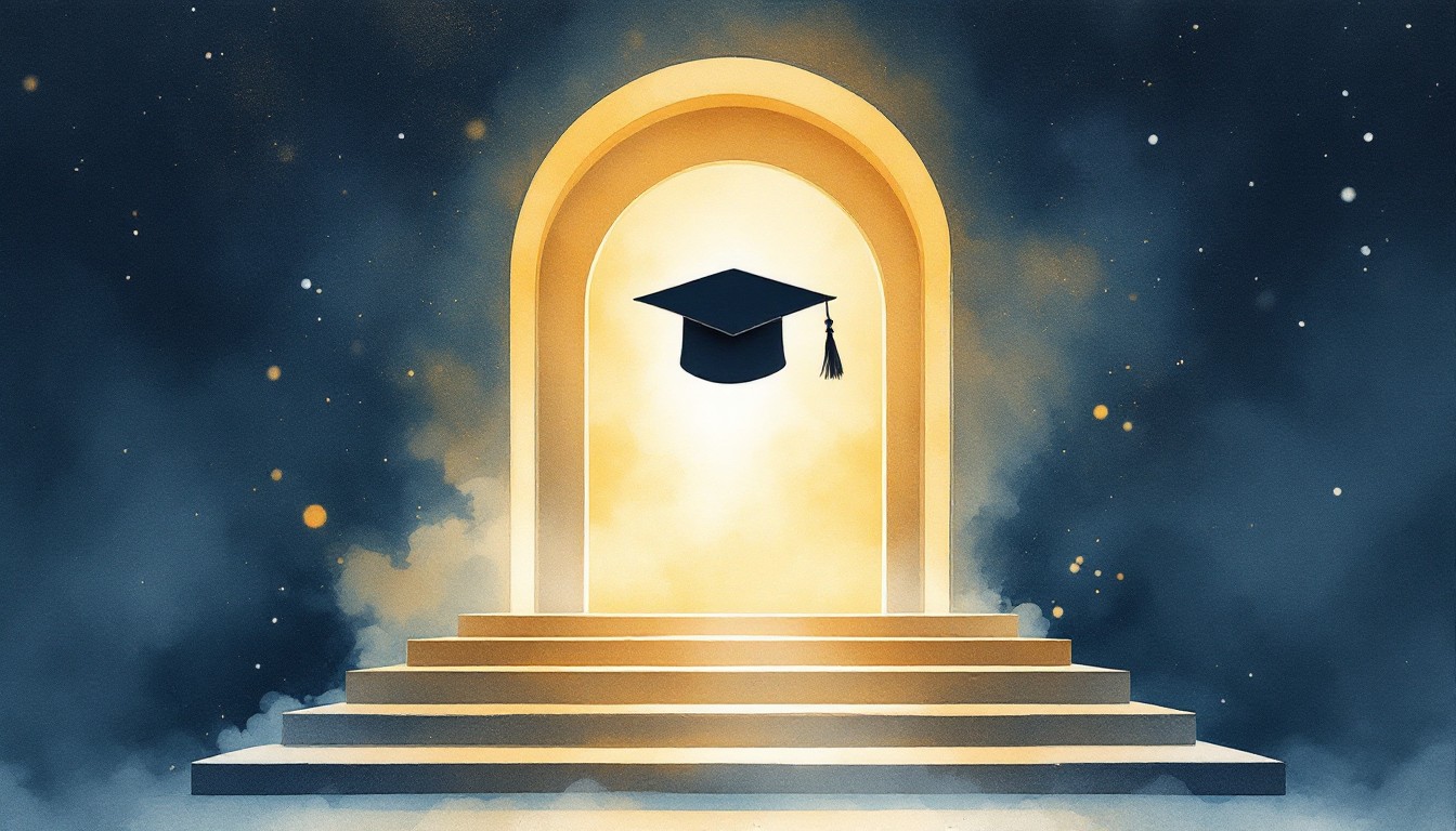 Free Education's Golden Gateway Image - Graduation, Archway, Watercolor ...