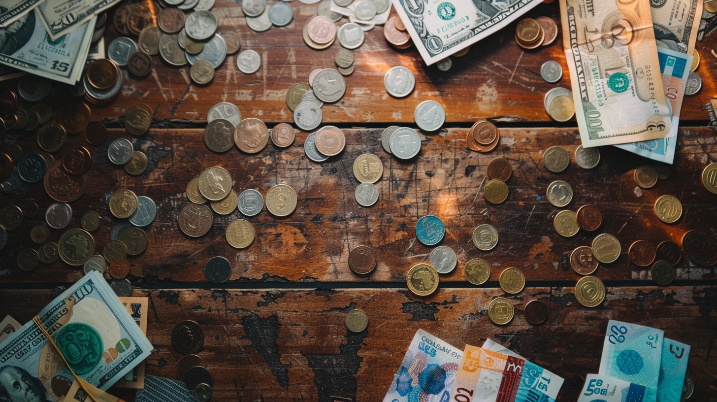 Free Currency Collection Spread Image - Money, Coins, Currency ...
