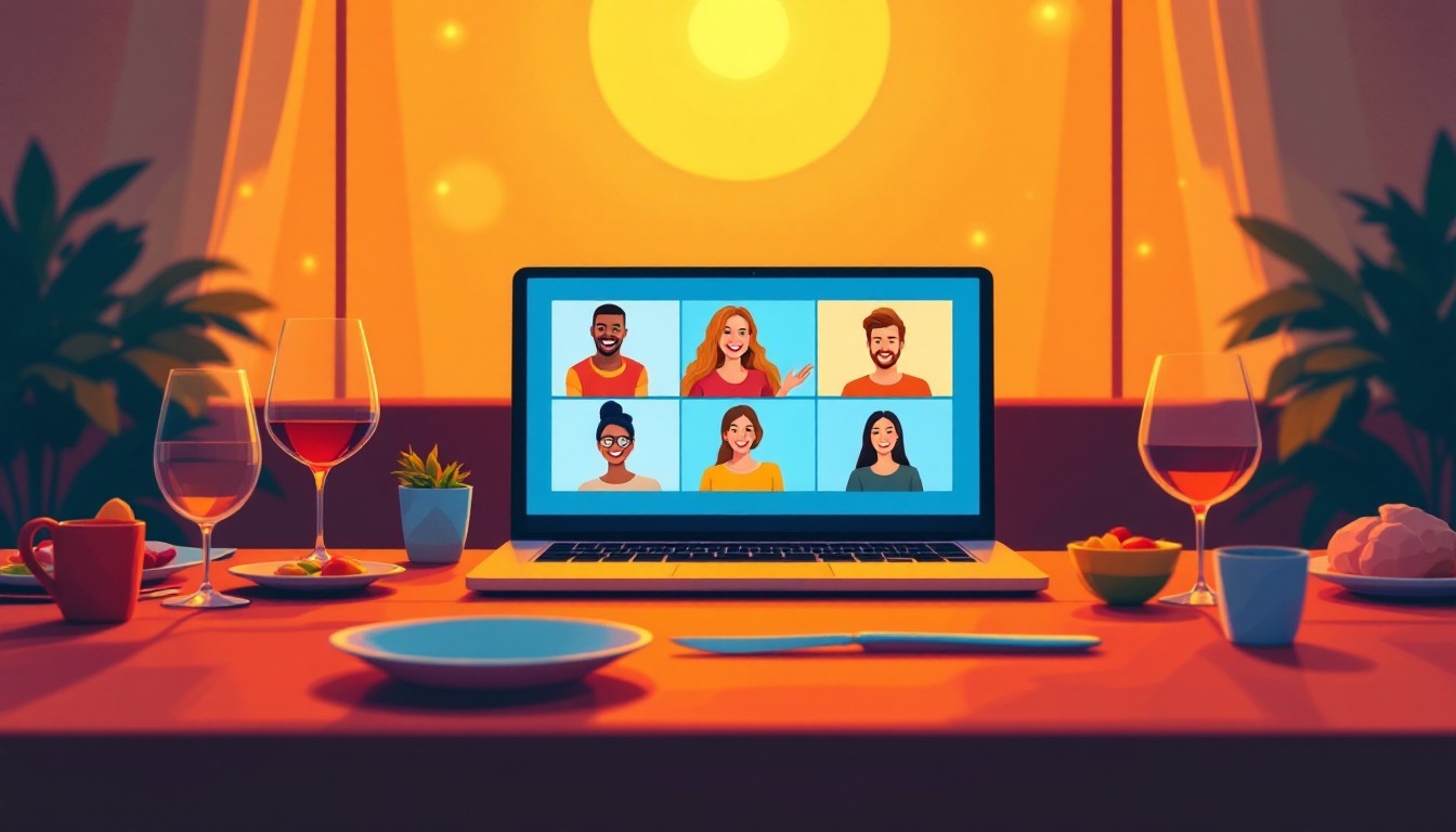 Video Call Dinner Free Virtual Dinner Together Image - Illustration, Video, Dinner ...