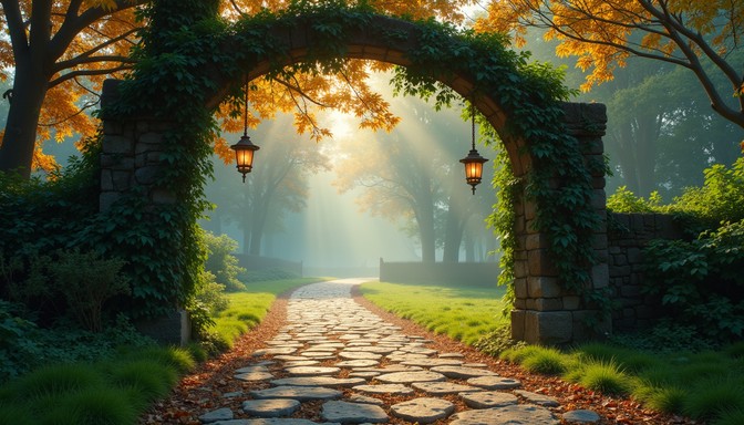 Free Enchanted Forest Gateway Image - Archway, Forest, Sunbeams ...
