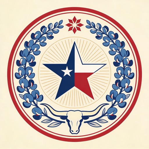 Download Texas Pride Badge Image - Texas, Star, Bluebonnet | StockCake