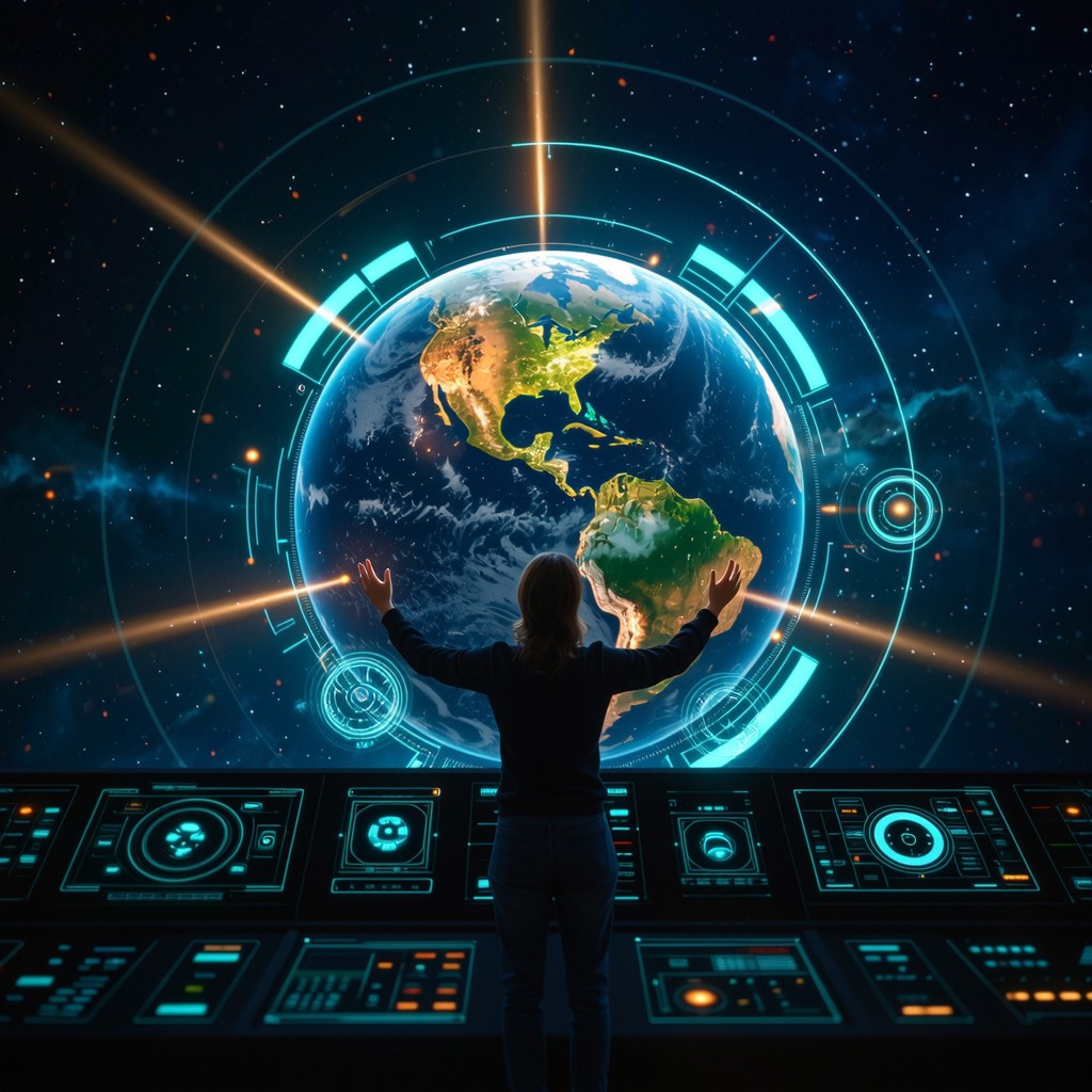 Free World At Fingertips Photo - Technology, Futuristic, Holographic ...