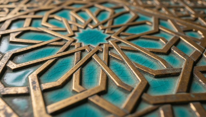 Free Golden Turquoise Arabesque Photo - Turquoise, Gold, Geometric ...