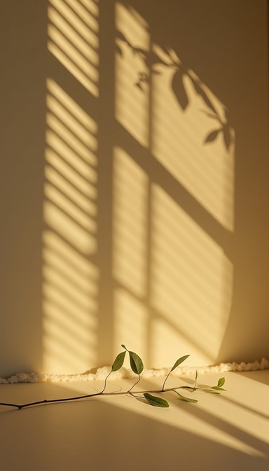 A delicate seedling basks in the warm glow of afternoon light as ...