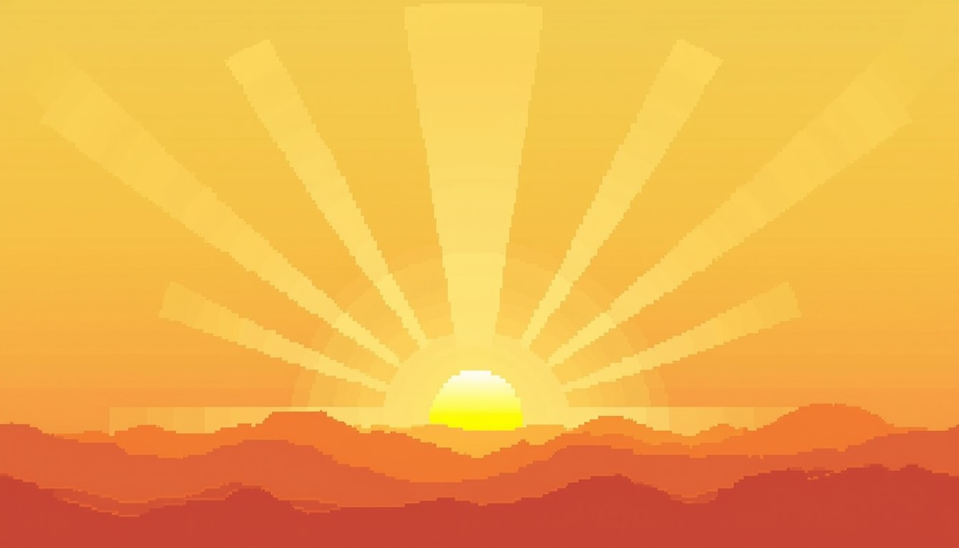Free Radiant Pixel Sunrise Image - Sunrise, Pixel, Minimalist ...