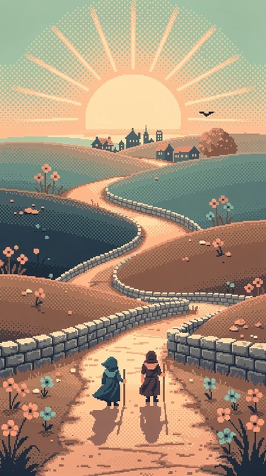 Free Pixel Dawn Journey Image - Pixel, Retro, 8-bit | Download at StockCake
