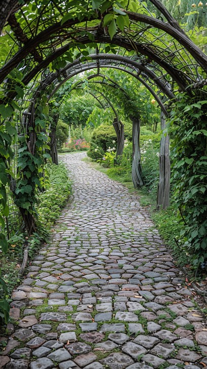 Free Sunlit Cobblestone Path Image - Sunlight, Cobblestone, Archway ...