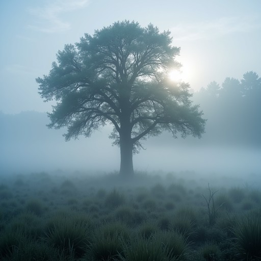 Free Misty Tree Silhouette Image - Tree, Mist, Fog | Download at StockCake