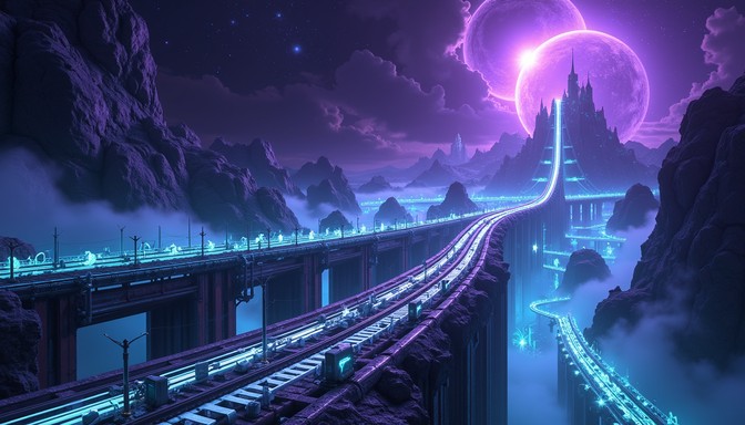 Free Cosmic Transit Line Image - Railway, Futuristic, Glowing ...
