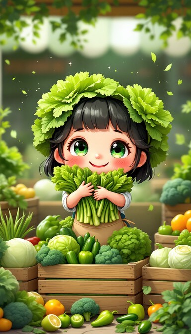 Free Anime Veggie Charm Image - Anime, Broccoli, Kawaii | Download at ...