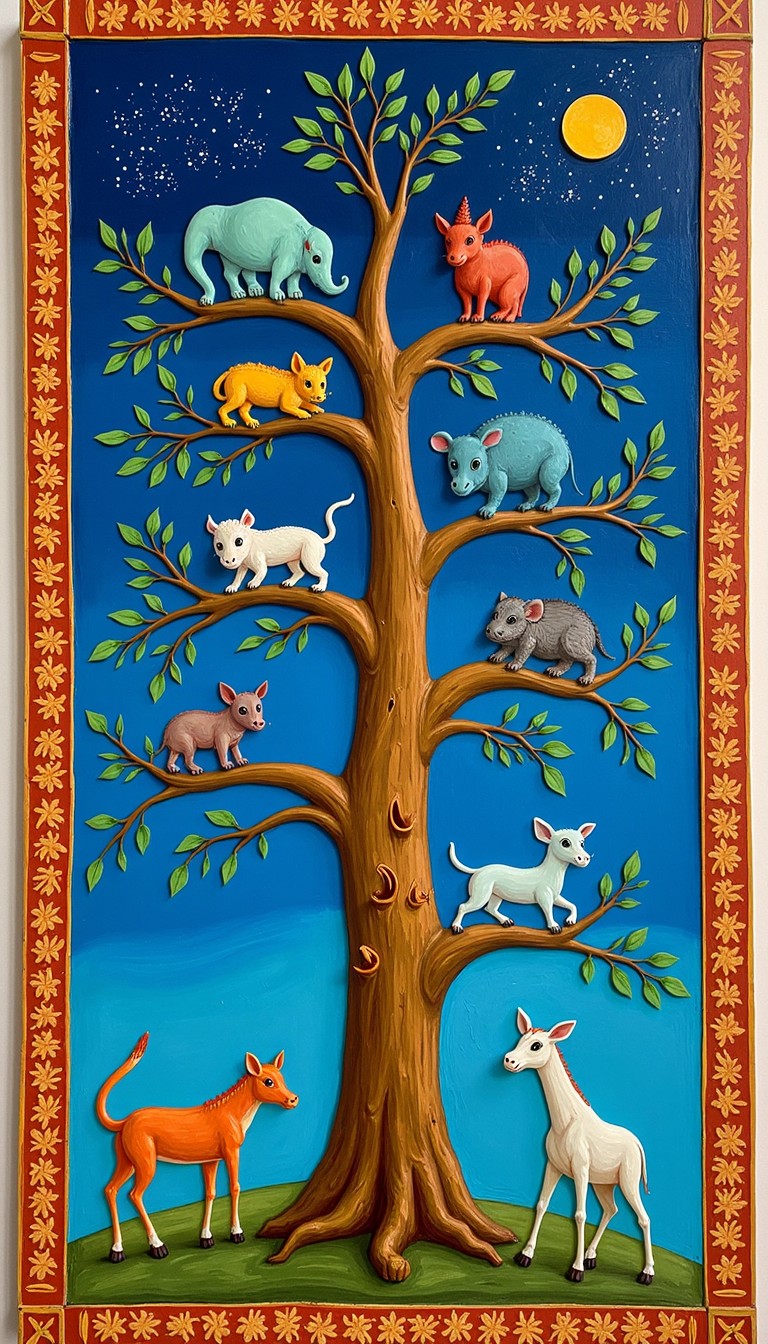 Free Mythical Animal Tree Image - Folkart, Animals, Tree | Download at ...