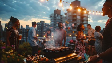 Open Rooftop Party Free Rooftop Barbecue Party Image - Barbecue, Rooftop, Friends ...