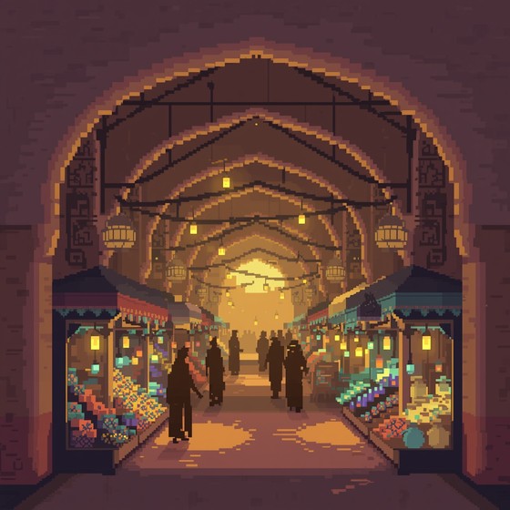 Free Pixel Bazaar Dusk Photo - Bazaar, Marketplace, Pixel | Download at ...