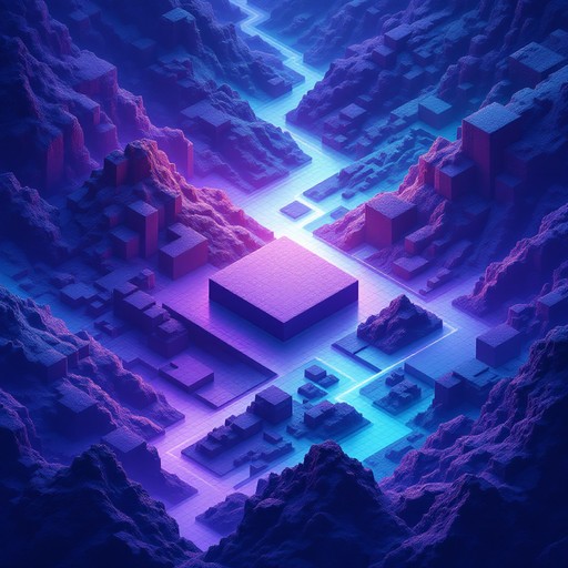 Free Neon Pixel Landscape Image - Isometric, Digital, Pixels | Download ...