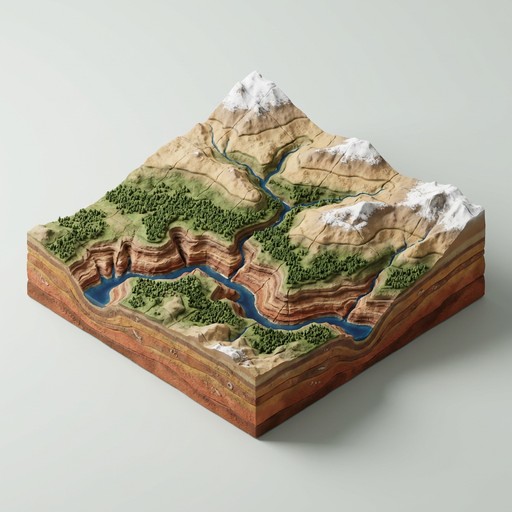 Micro Terrian Model Free Miniature Terrain Model Image - Isometric, Terrain, Topographical ...