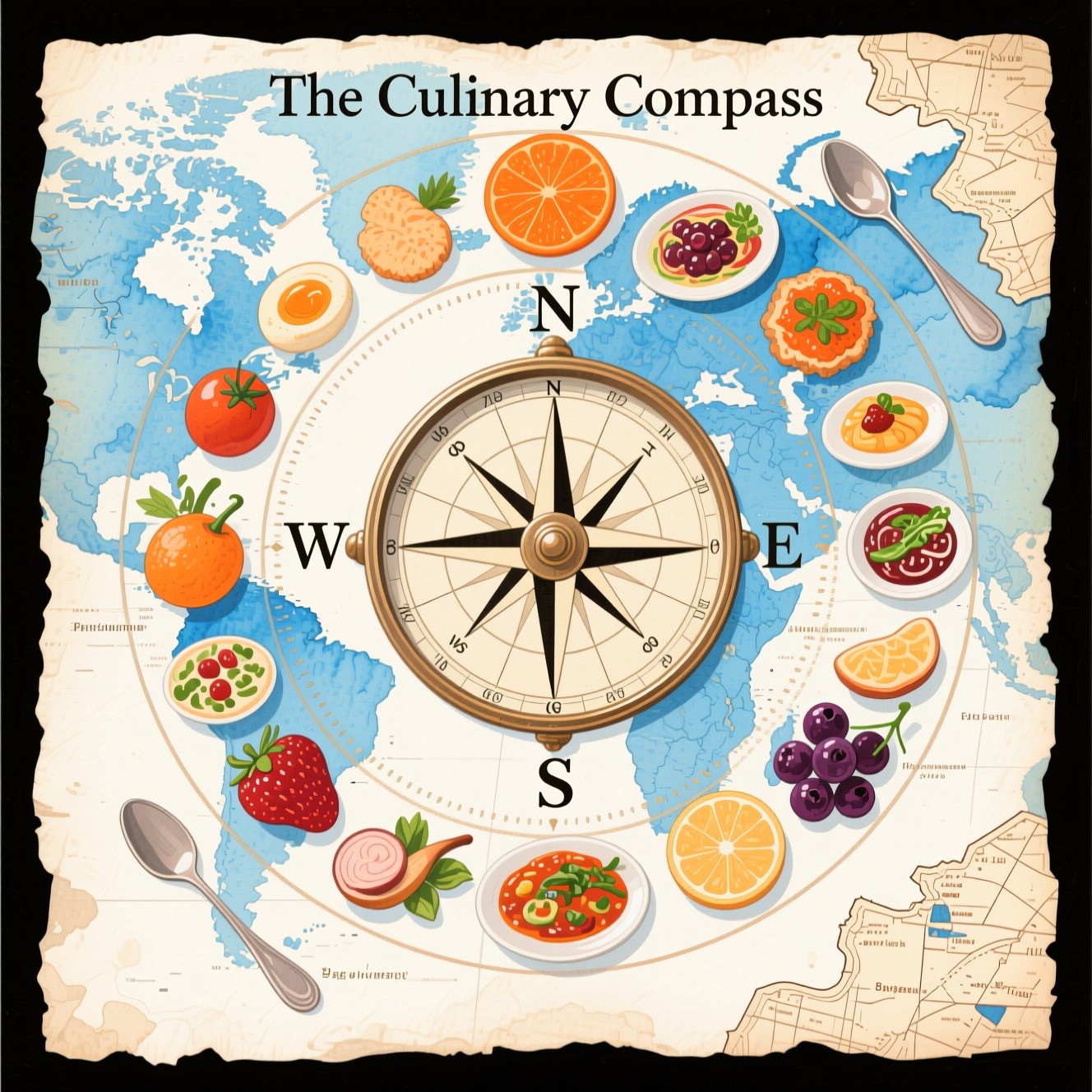 Free Culinary Compass Journey Image - Watercolor, Compass, Culinary ...