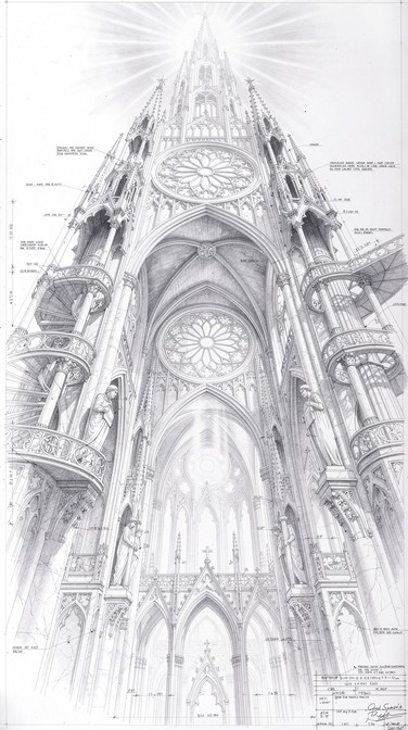 Free Gothic Cathedral Sketch Image - Architecture, Gothic, Cathedral ...