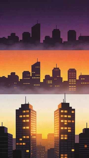 Free Misty Pixel Cityscape Image - Pixel, Cityscape, Fog | Download at ...