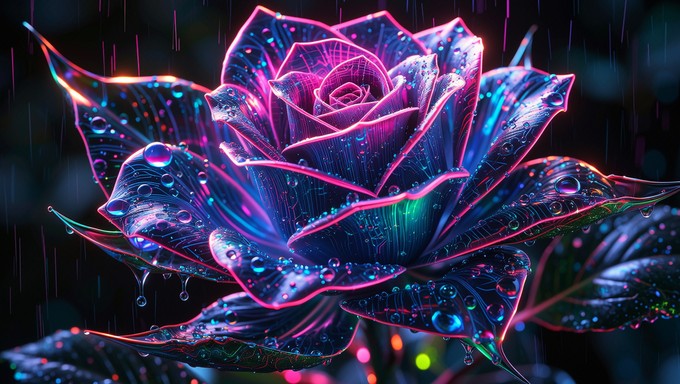 Free Neon Cyberpunk Rose Image - Rose, Cyberpunk, Neon | Download at ...