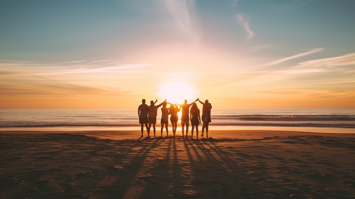 Free Beach Sunset Friends Image - Sunset, Beach, Friends | Download at ...
