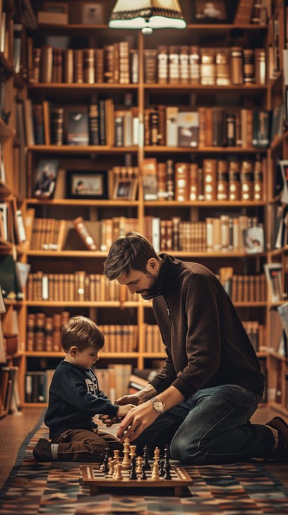 Free Chess in Library Image - Library, Chess, Books | Download at StockCake