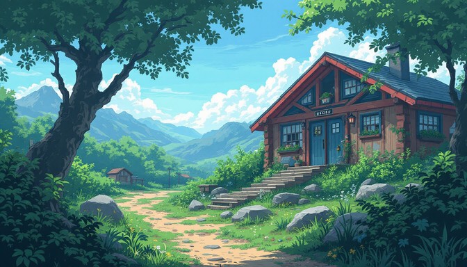 Free Peaceful Mountain Cabin Image | Download at StockCake
