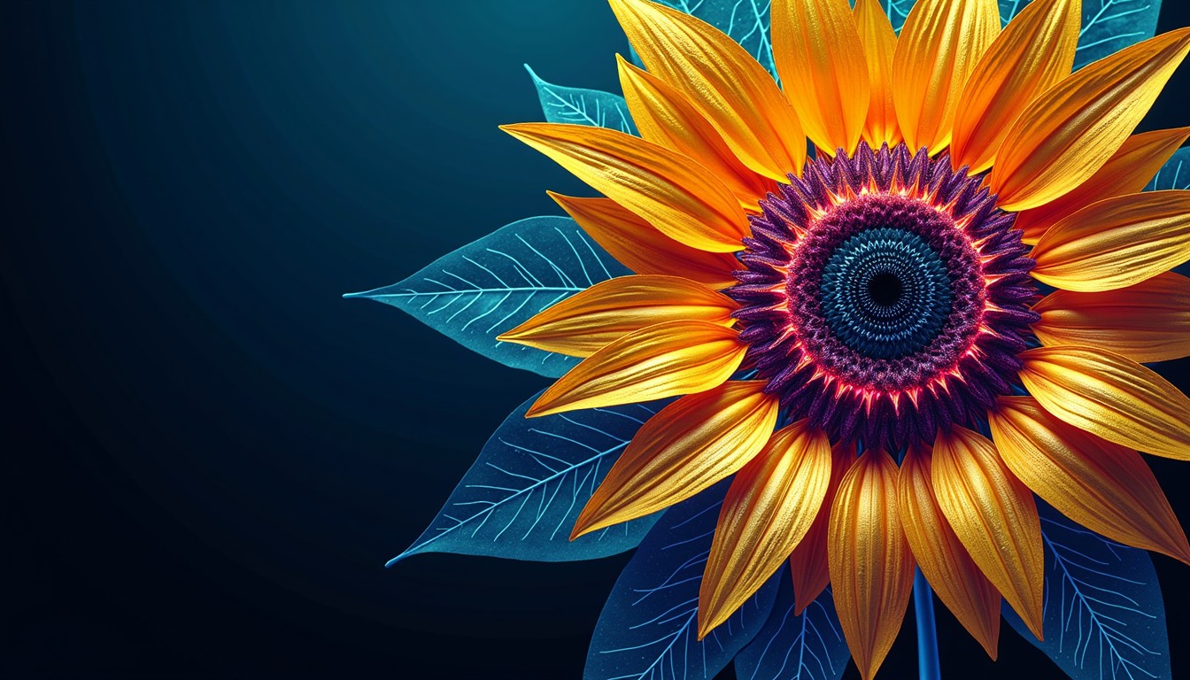 Free Cyber Sunflower Glow Image - Sunflower, Digital, Cyber | Download ...