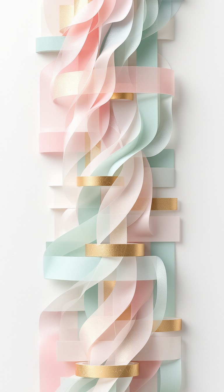 Free Floating Geometric Ribbons Image - Geometric, Pastel, Abstract ...