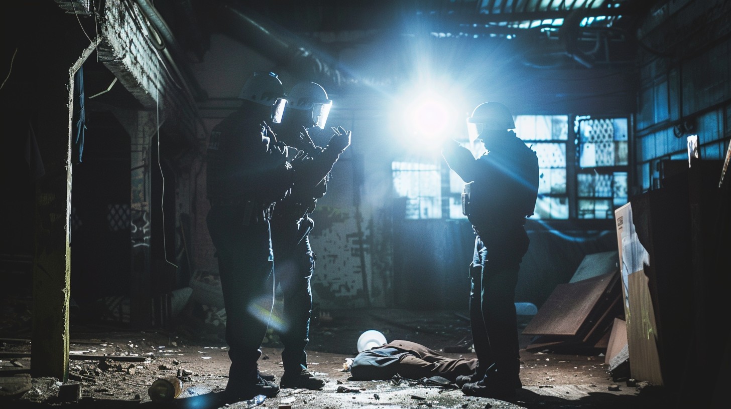 Free Mysterious Investigation Scene Image - Detectives, Flashlight ...