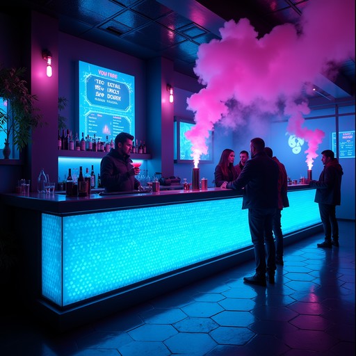 Ciber Bar Free Cyberpunk Cocktail Lounge Image - Cyberpunk, Neon, Futuristic ...