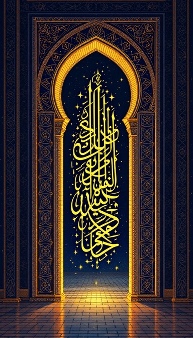 Free Golden Islamic Portal Image - Calligraphy, Arabic, Islamic ...