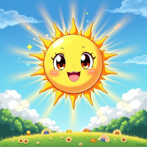 Free Radiant Kawaii Sun Image - Sun, Kawaii, Anime | Download at StockCake