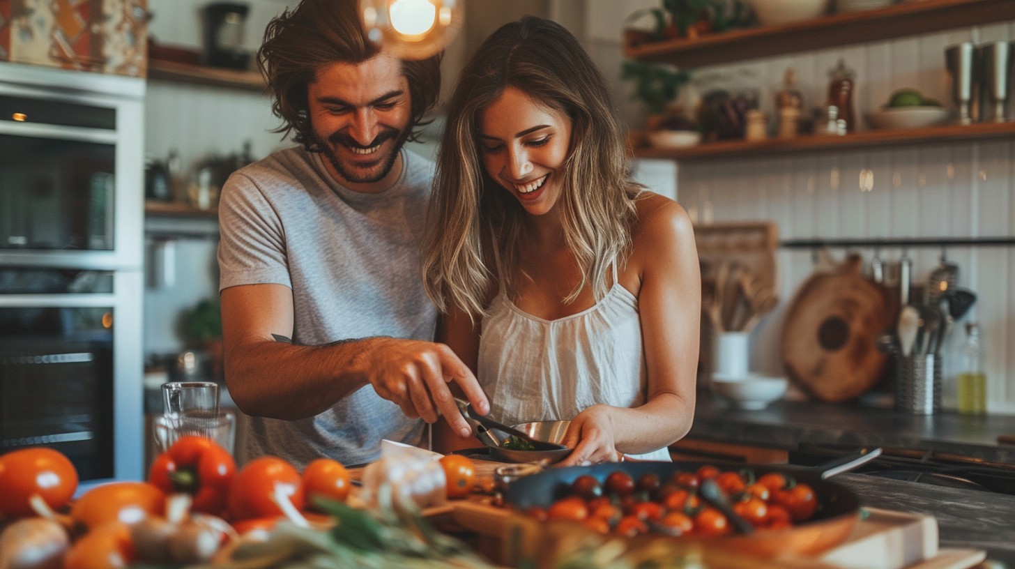 Free Joyful Cooking Together Image - Cooking, Couple, Kitchen ...