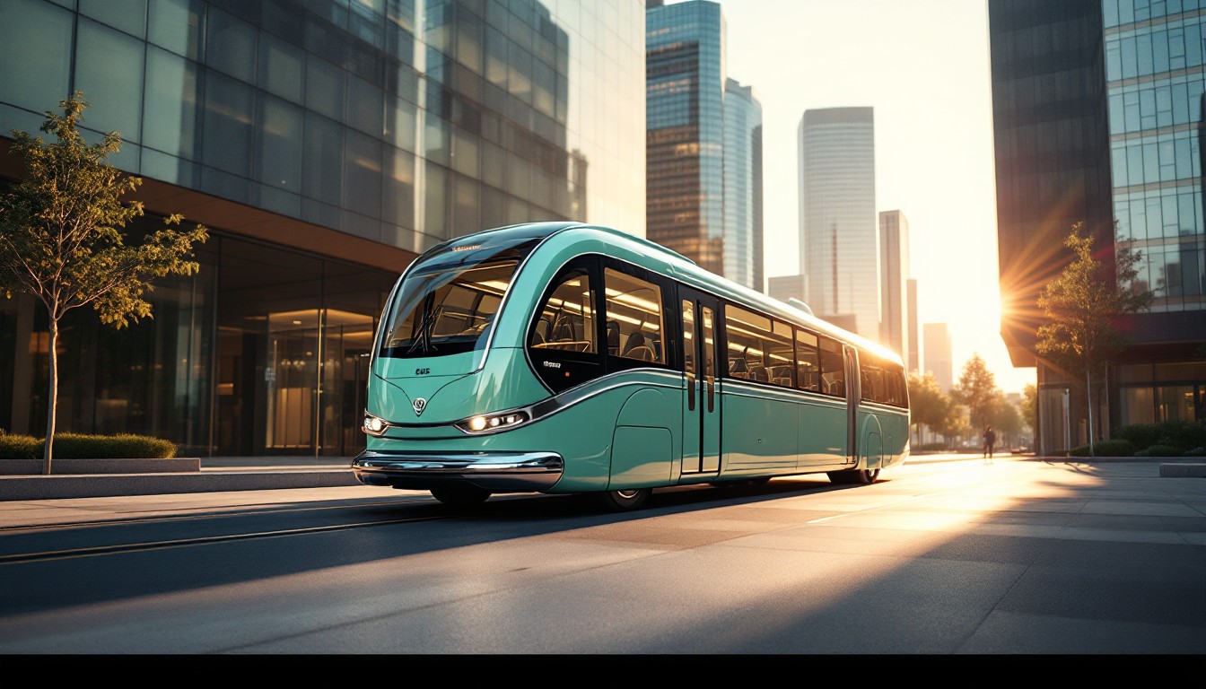 Free Futuristic Tram Sunrise Image - Autonomous, Transit, Bus ...