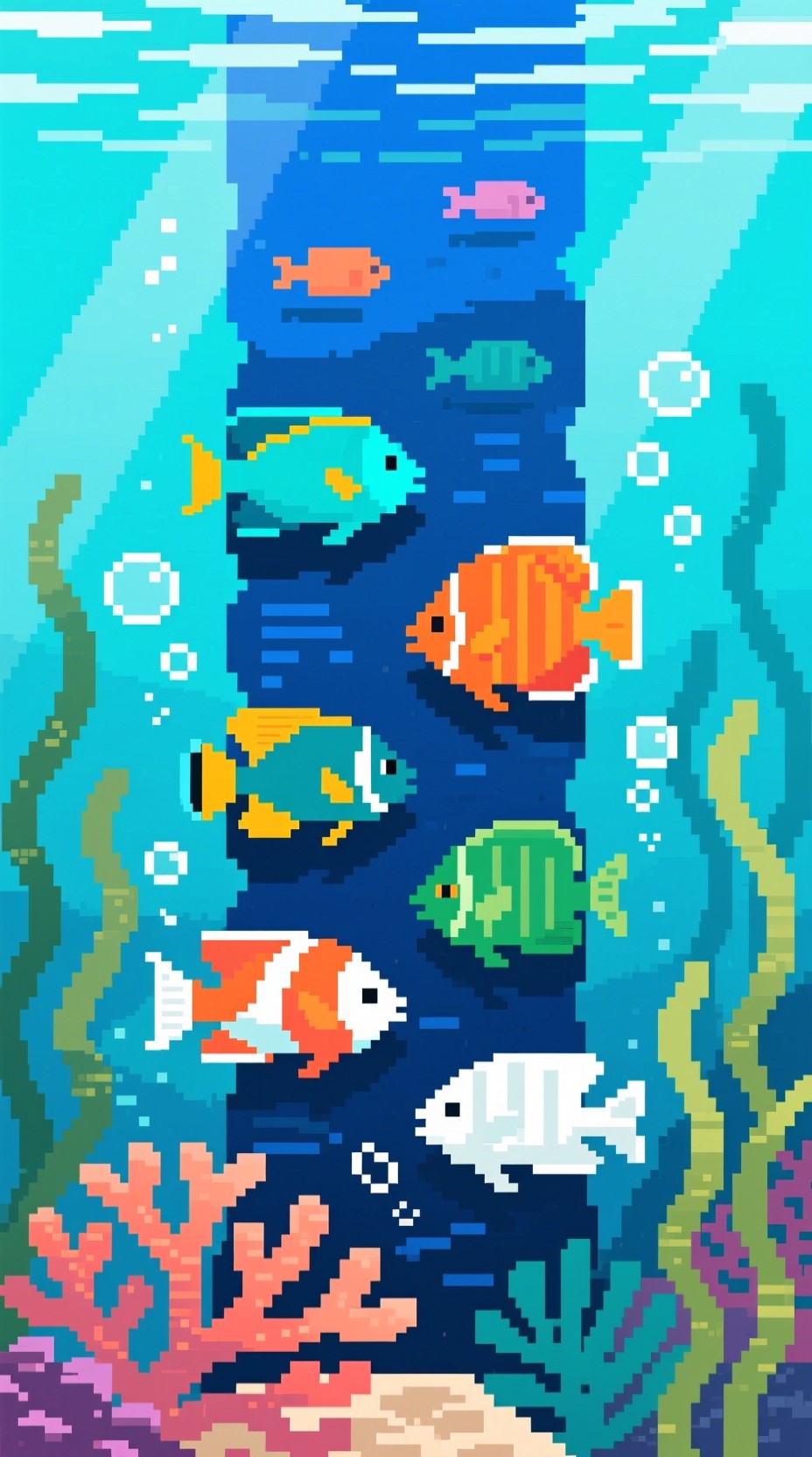 Free Pixelated Underwater Paradise Image - Pixel, Underwater, Fish ...