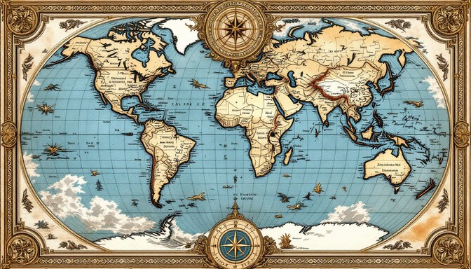 World Map All Inscriptions Free Ancient World Cartography Image - Cartography, Vintage, Map ...
