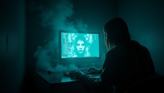 Free Digital Ghost Encounter Image - Haunted, Technology, Cyan ...