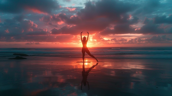 Free Sunset Yoga Silhouette Image - Sunset, Yoga, Beach | Download at ...