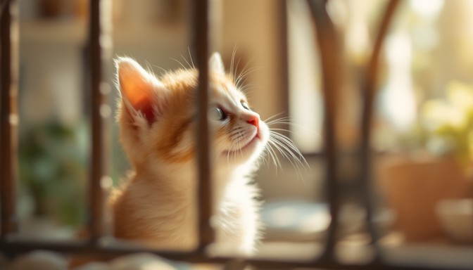 Kitten Feature Free Curious kitten peering Image - Kitten, Curious, Sunlight ...