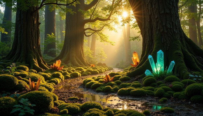Free Enchanted Crystal Forest Image - Enchanted, Forest, Crystals ...