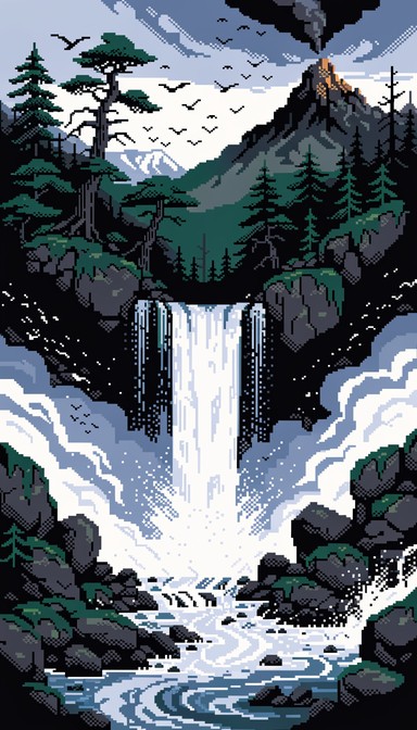 Free Pixel Waterfall Cascade Image - Waterfall, Pixel, Retro | Download ...