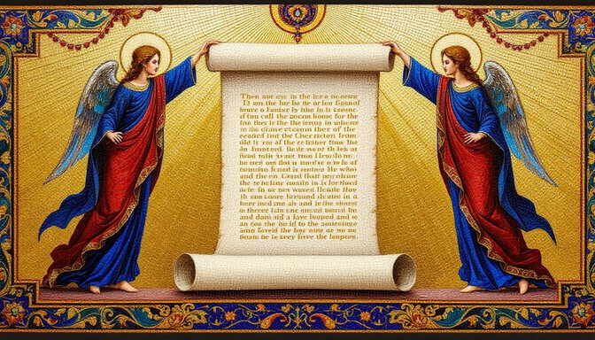 Free Angels Hold Scroll Image - Mosaic, Byzantine, Angels | Download at ...