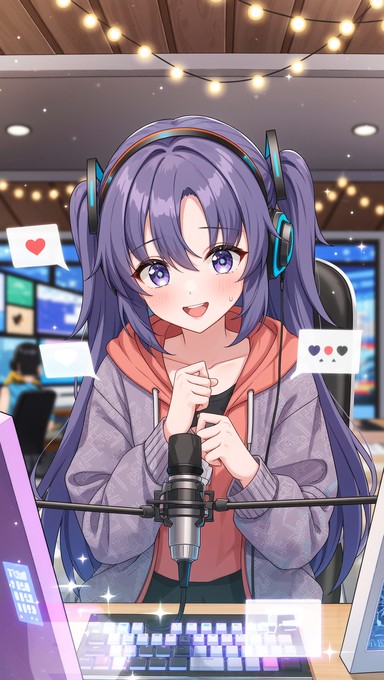 Download Anime Streaming Setup Image - Anime, Streaming, Headphones ...